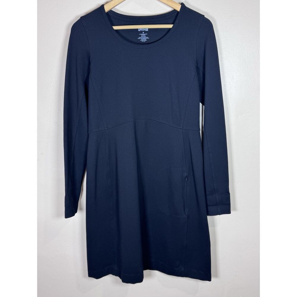 Duluth Trading Co Black Wearwithall Long Sleeve Ponte Knit Dress Women’s M